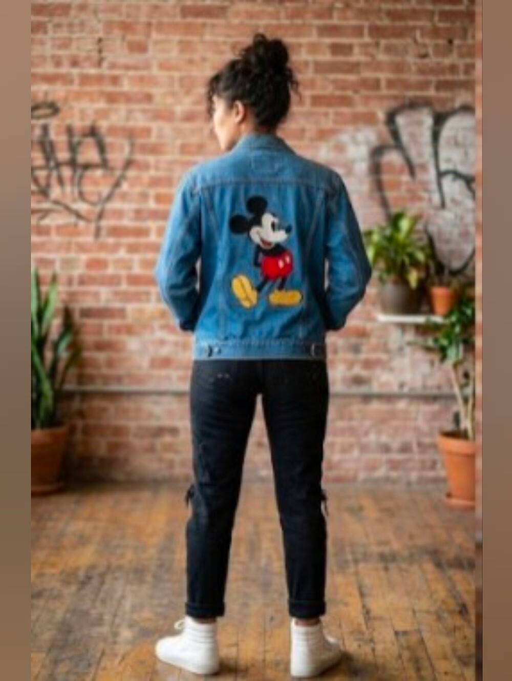 Vtg 70s Blue Bell Maverick Mickey Mouse Embroidered Denim Jacket USA, Large
